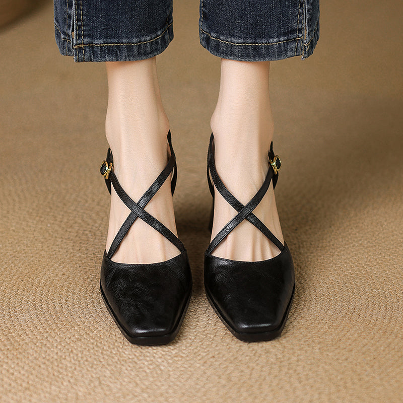Genuine Leather Heels for Women - Classic Design for Formal and Casual Wear