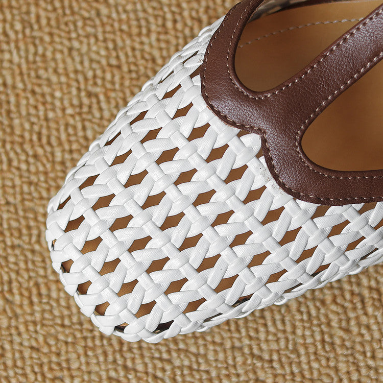 Braided Heels for Women - Stylish Faux Leather Strappy Sandals for Casual Wear