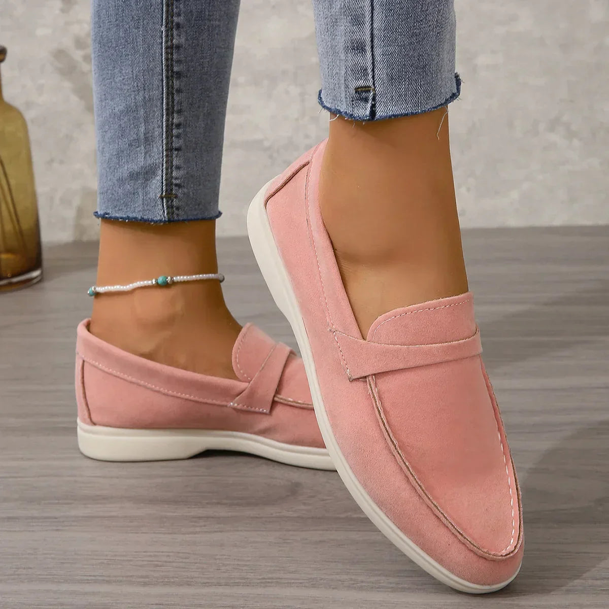 Suede Loafers for Women - Comfortable Slip-On Design for Casual Wear