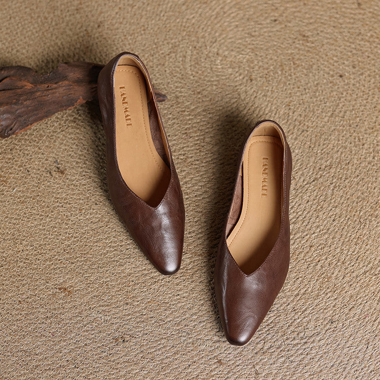 Genuine Leather Ballet Flats for Women - Comfortable Everyday Footwear