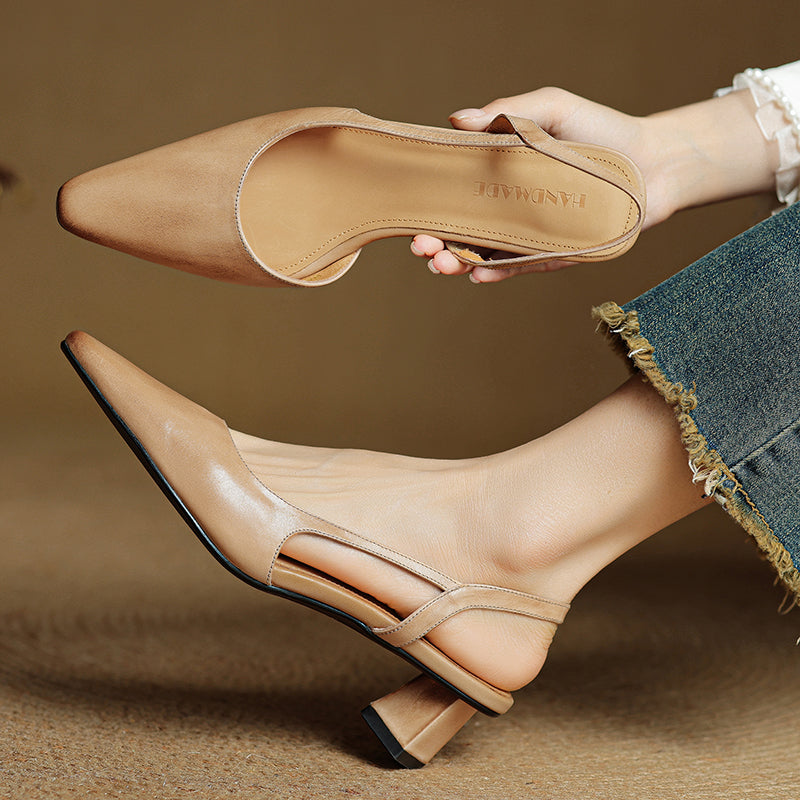 Genuine Leather Heels for Women - Classic Style for Formal and Casual Wear