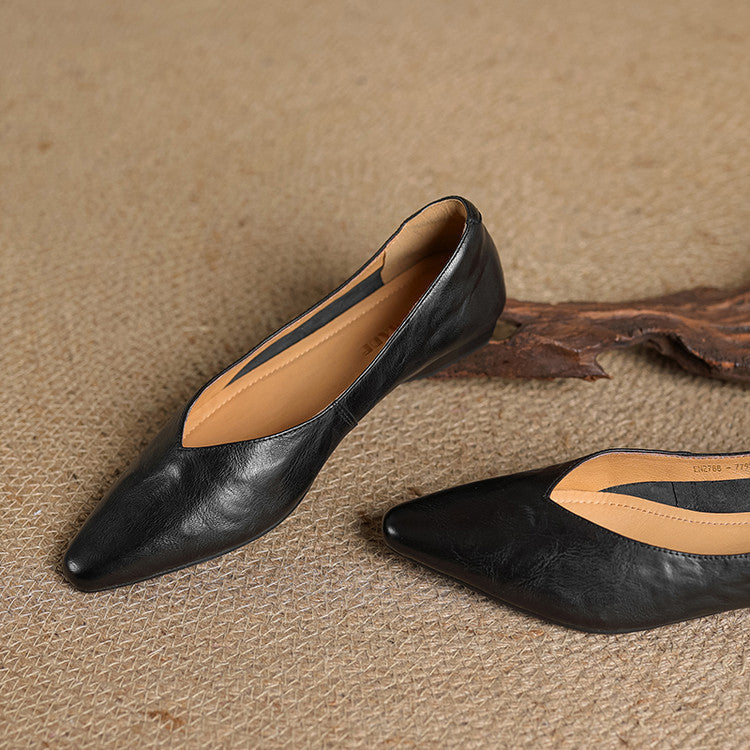 Genuine Leather Ballet Flats for Women - Comfortable Everyday Footwear