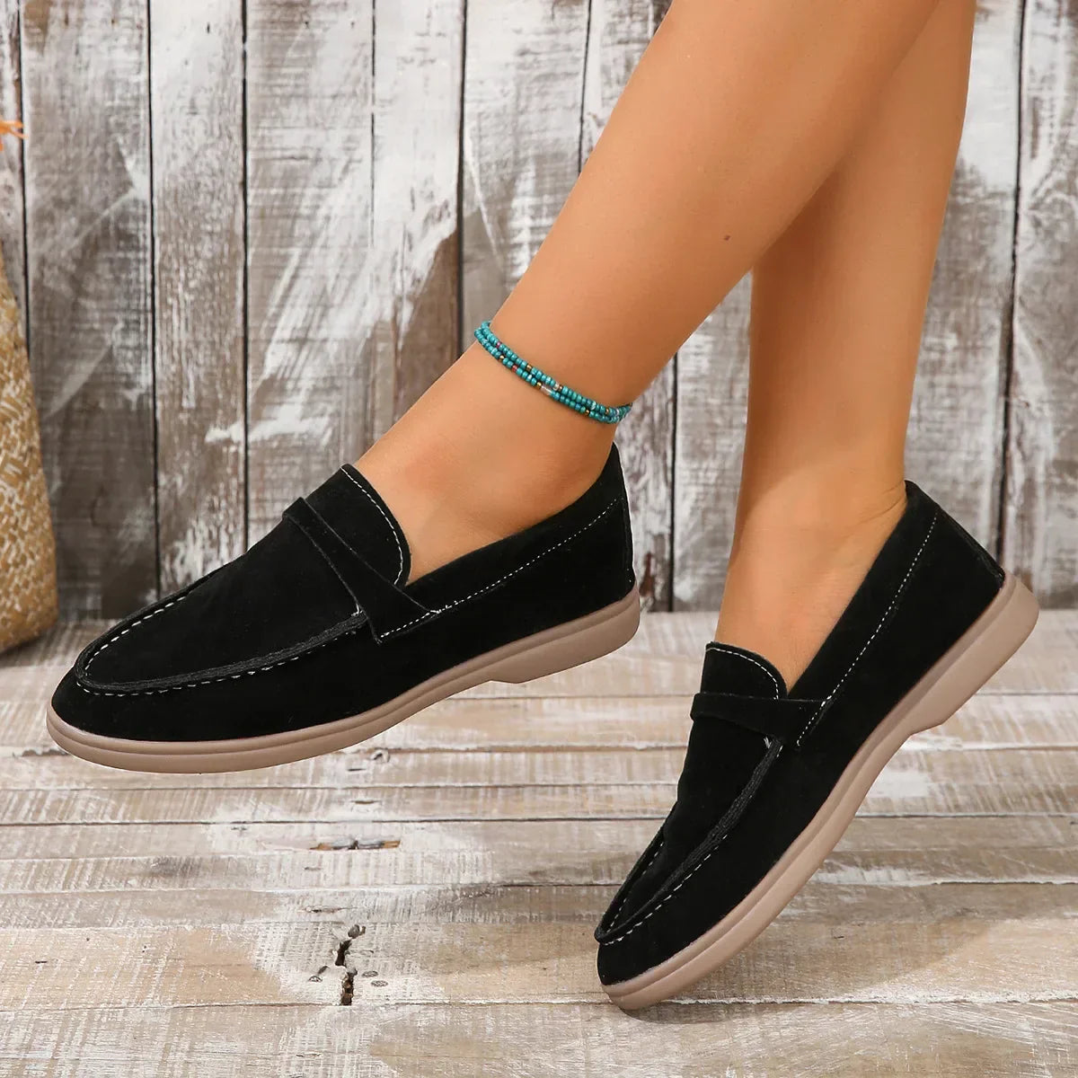 Suede Loafers for Women - Comfortable Slip-On Design for Casual Wear