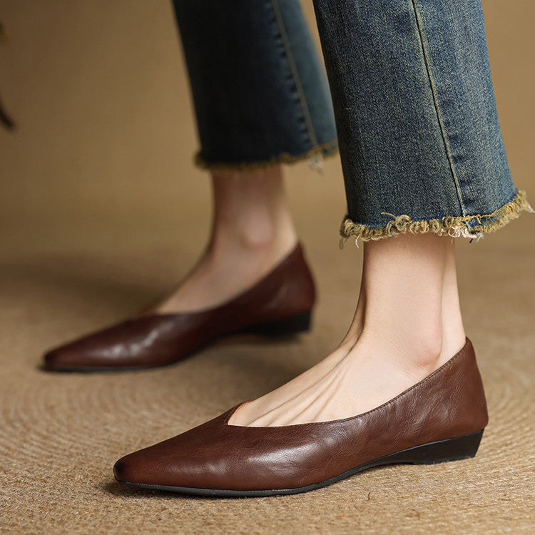 Genuine Leather Ballet Flats for Women - Comfortable Everyday Footwear