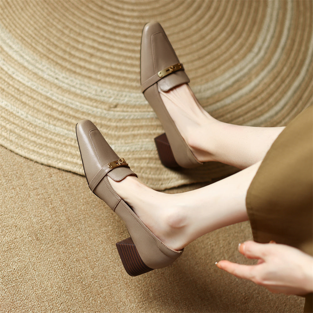 Genuine Leather Heels for Women - Stylish Dress Shoes for Formal Occasions