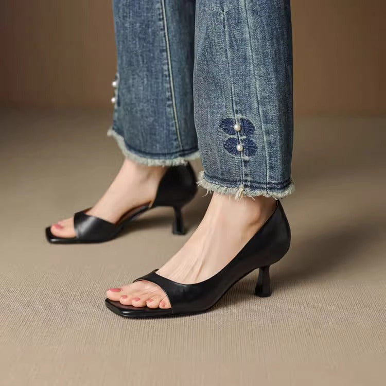 Elegant Stiletto Heels in Black Suede for Formal Events and Parties