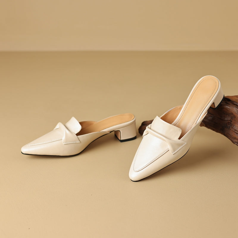 Leather Mules for Women - Stylish Slip-On Footwear for Everyday Wear