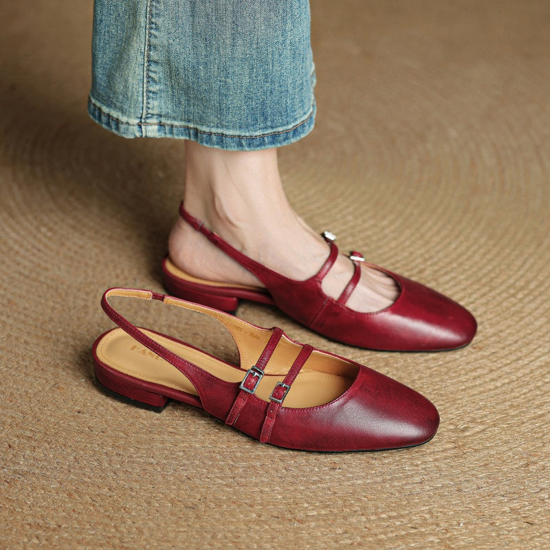Leather Flats for Women - Comfortable Slip-On Design for Everyday Wear