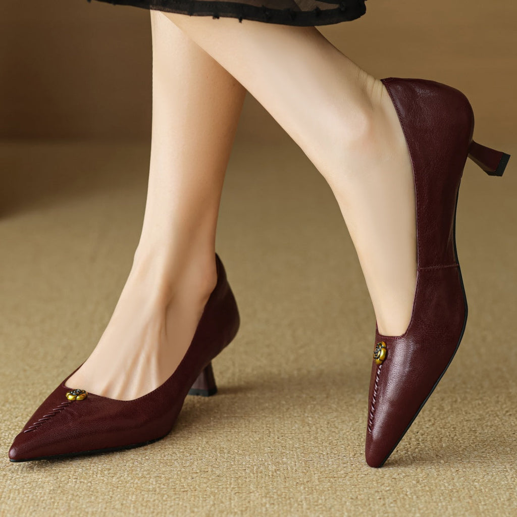 Leather Heels for Women - Clara Rose Design - Elegant Dress Shoes