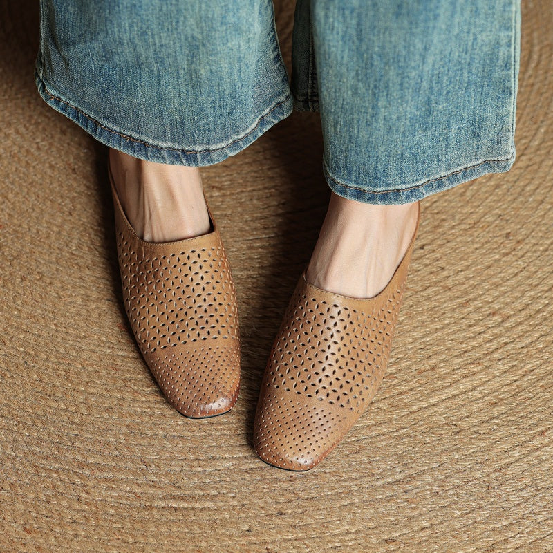 Leather Mules for Women - Stylish Slip-On Footwear for Everyday Wear