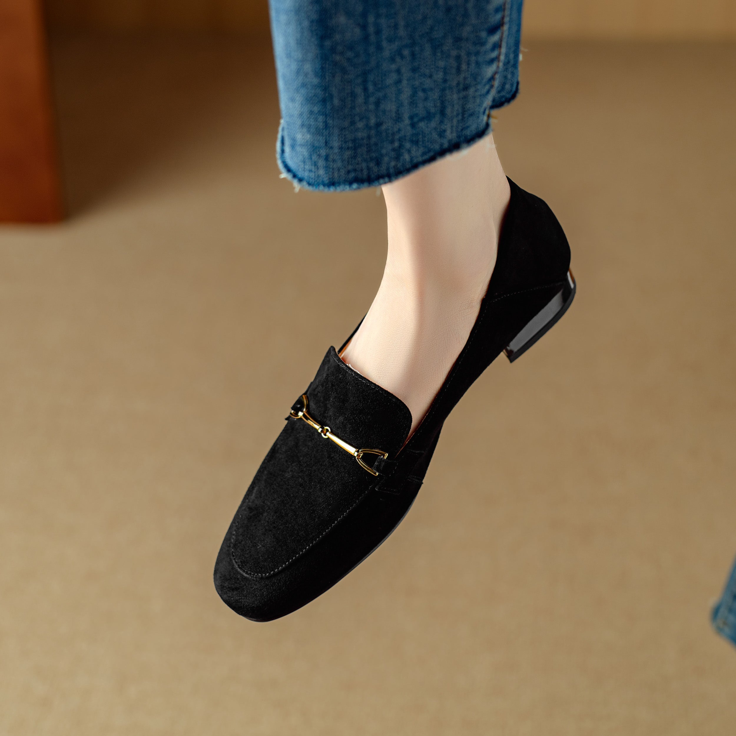 Suede Loafers for Women - Comfortable Casual Slip-On Shoes in Various Colors