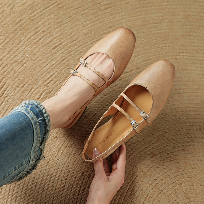 Leather Flats for Women - Comfortable Slip-On Design for Everyday Wear