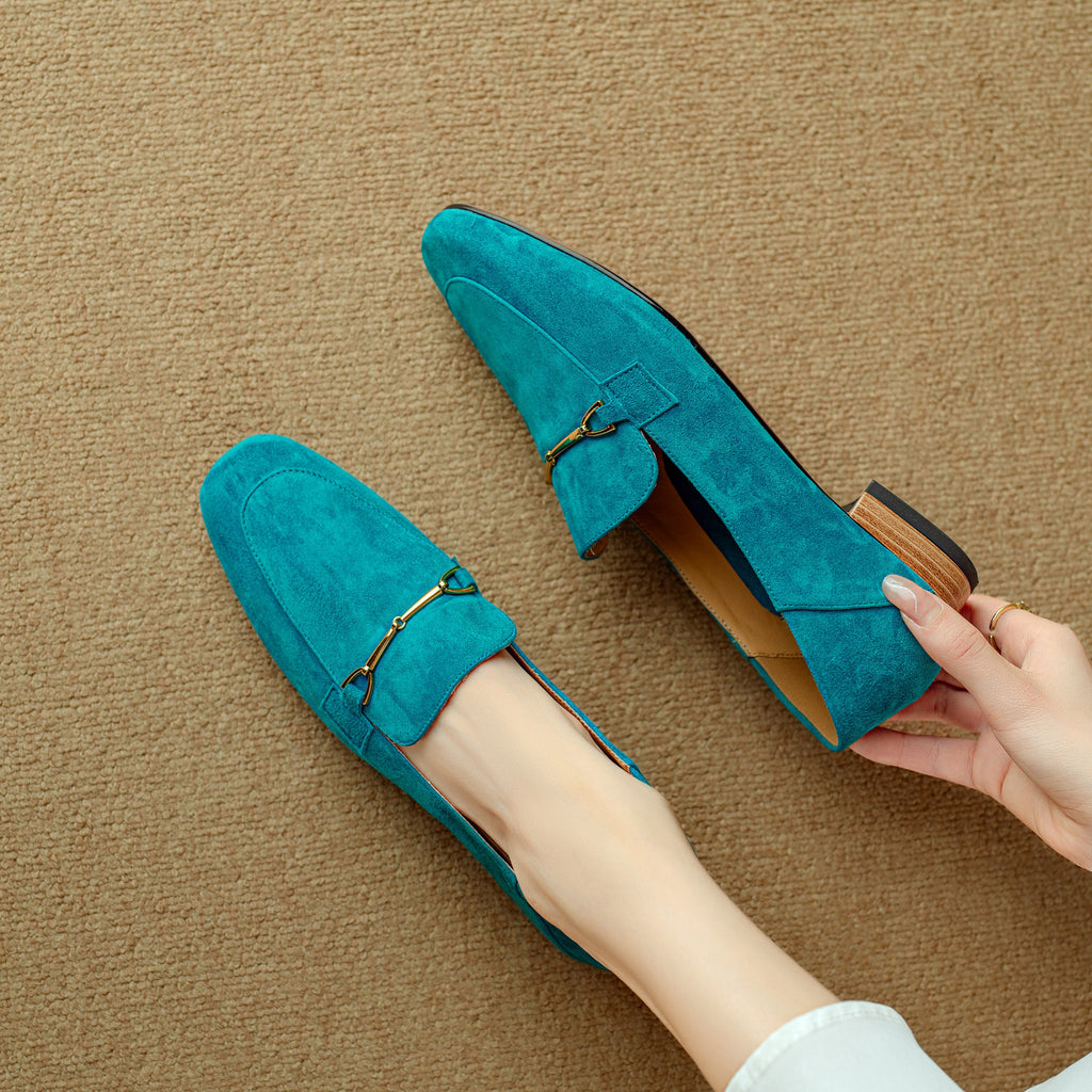 Suede Loafers for Women - Comfortable Casual Slip-On Shoes in Various Colors