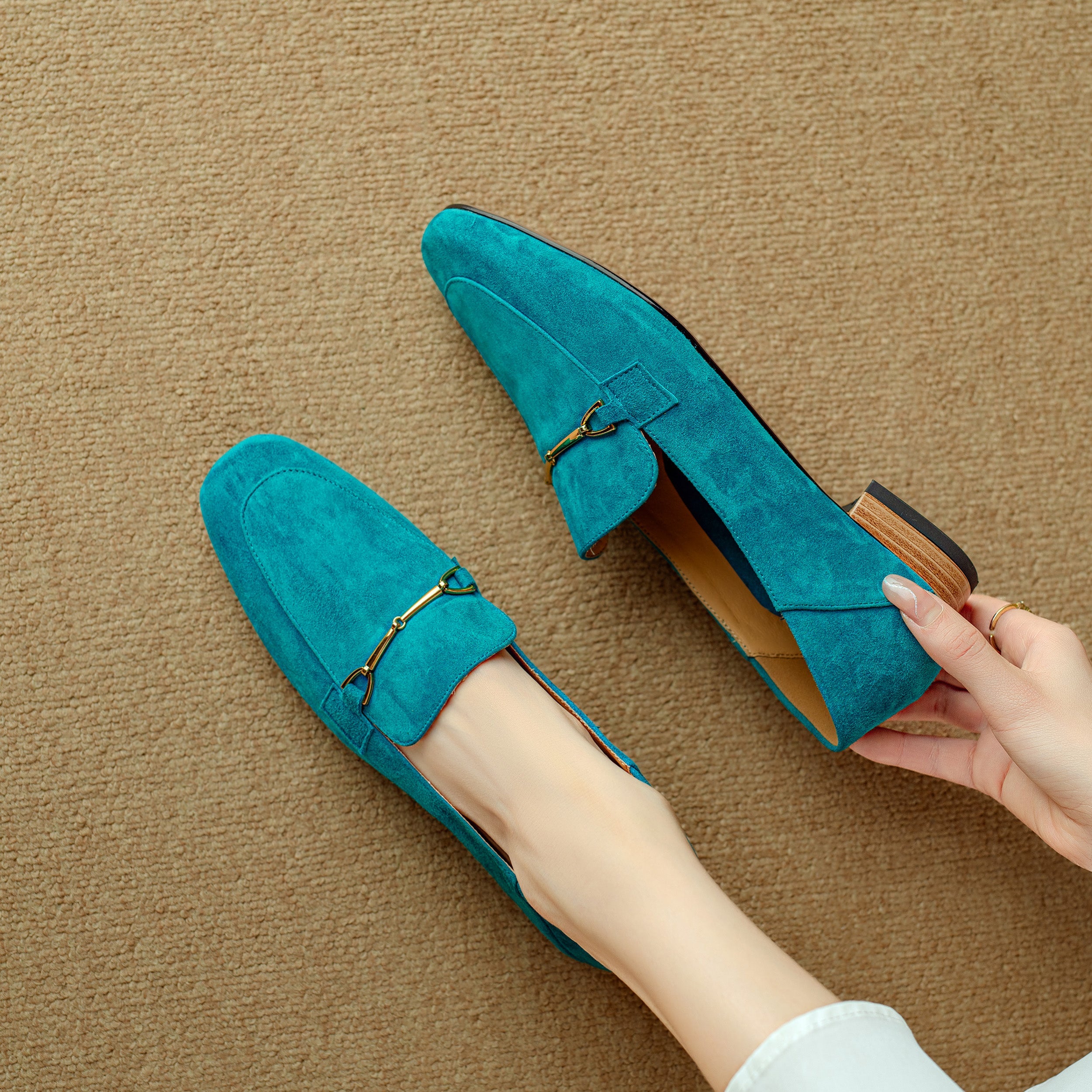 Suede Loafers for Women - Comfortable Casual Slip-On Shoes in Various Colors