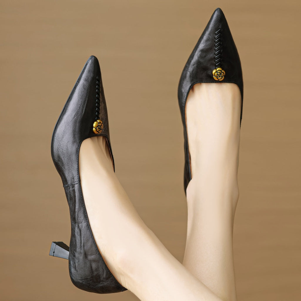 Leather Heels for Women - Clara Rose Design - Elegant Dress Shoes