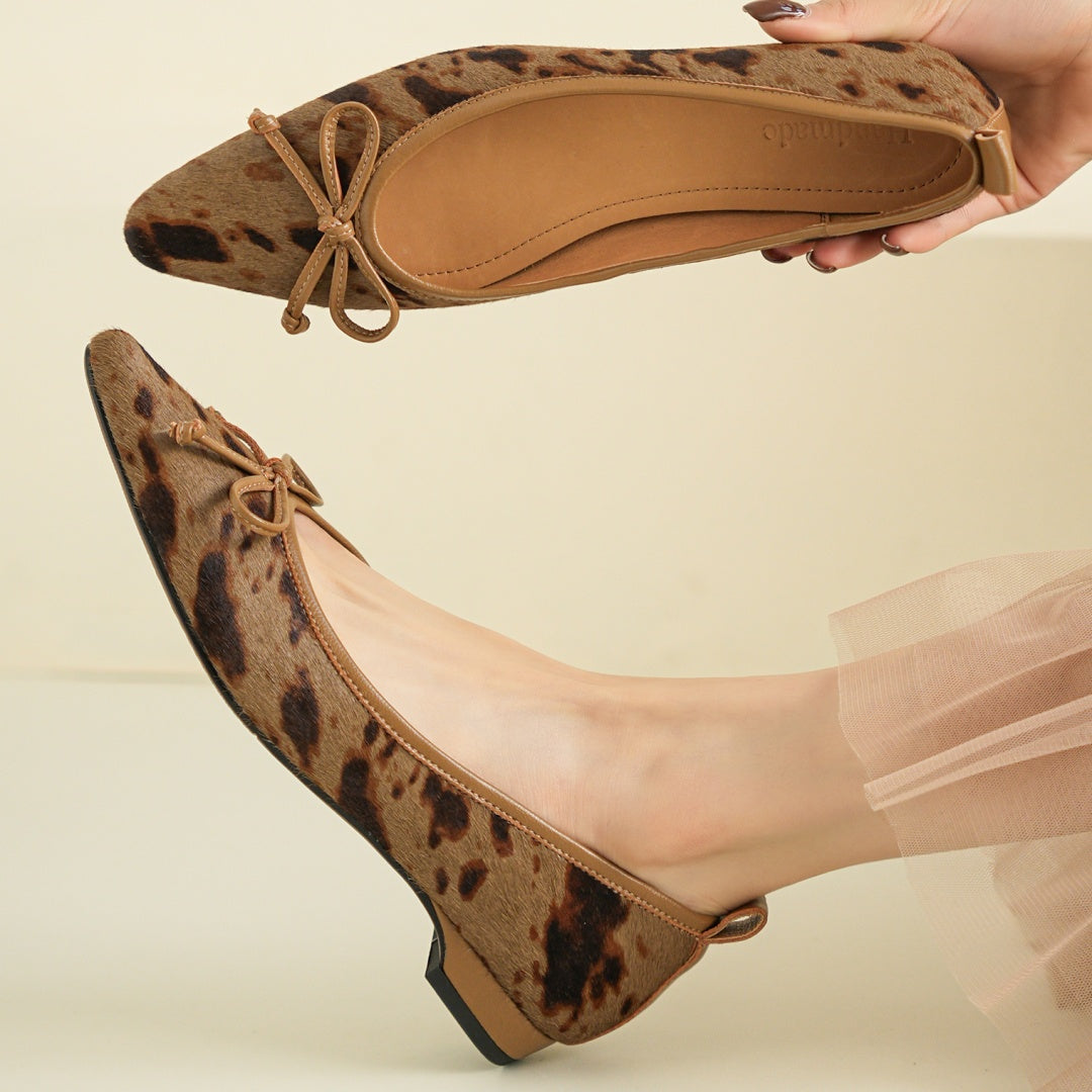 Bow Flats for Women - Comfortable Fabric Slip-On Shoes for Everyday Wear