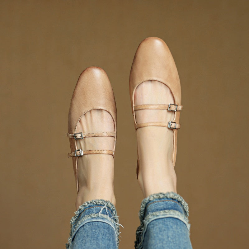 Leather Flats for Women - Comfortable Slip-On Design for Everyday Wear