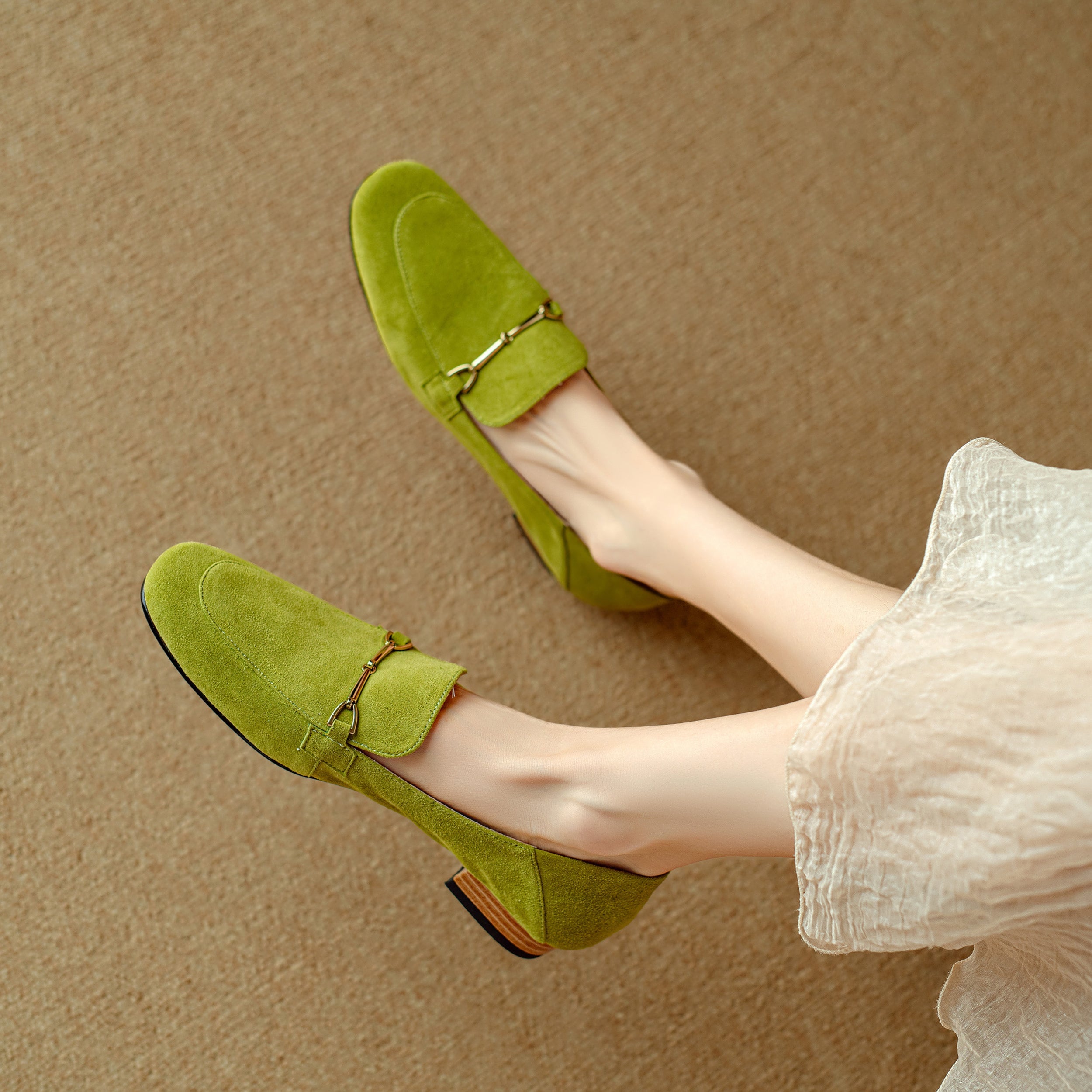Suede Loafers for Women - Comfortable Casual Slip-On Shoes in Various Colors