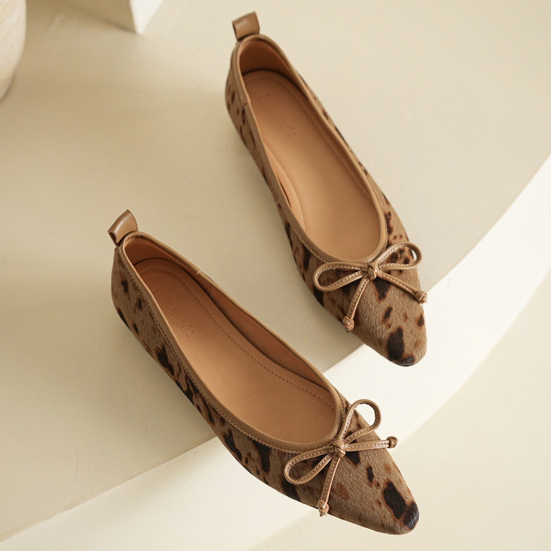 Bow Flats for Women - Comfortable Fabric Slip-On Shoes for Everyday Wear