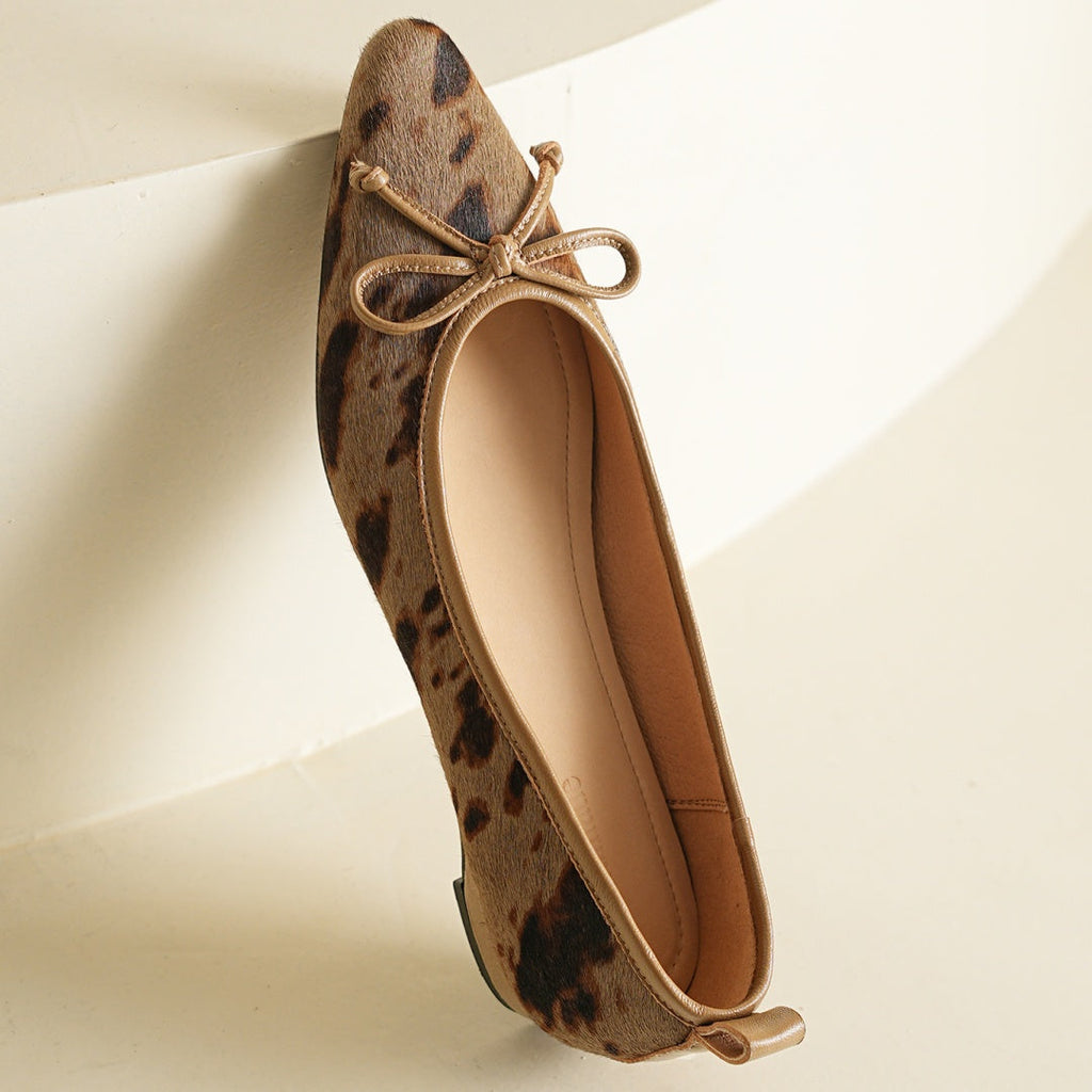 Bow Flats for Women - Comfortable Fabric Slip-On Shoes for Everyday Wear
