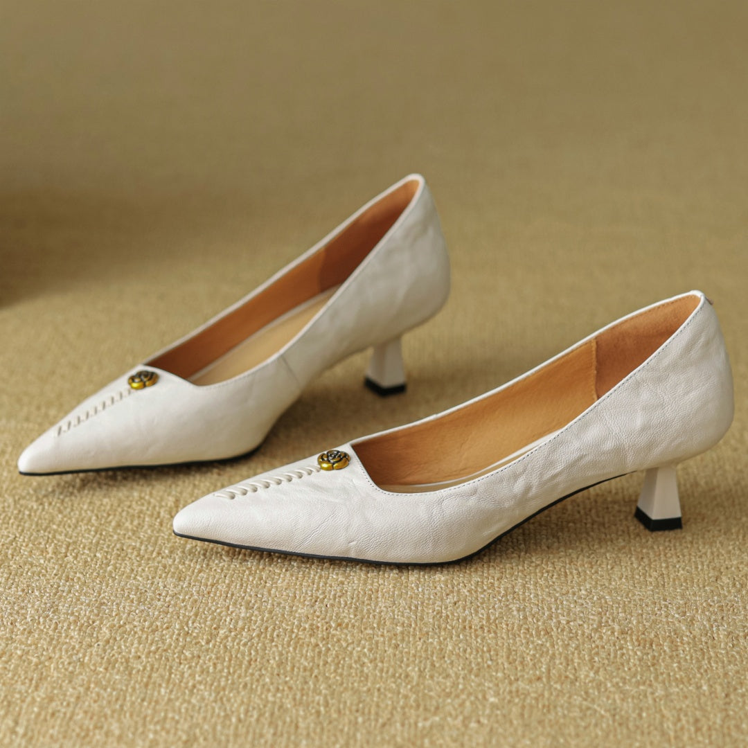 Leather Heels for Women - Clara Rose Design - Elegant Dress Shoes