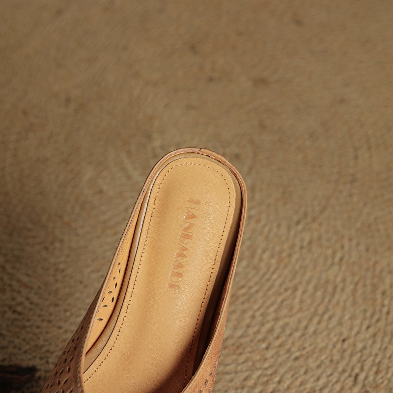 Leather Mules for Women - Stylish Slip-On Footwear for Everyday Wear