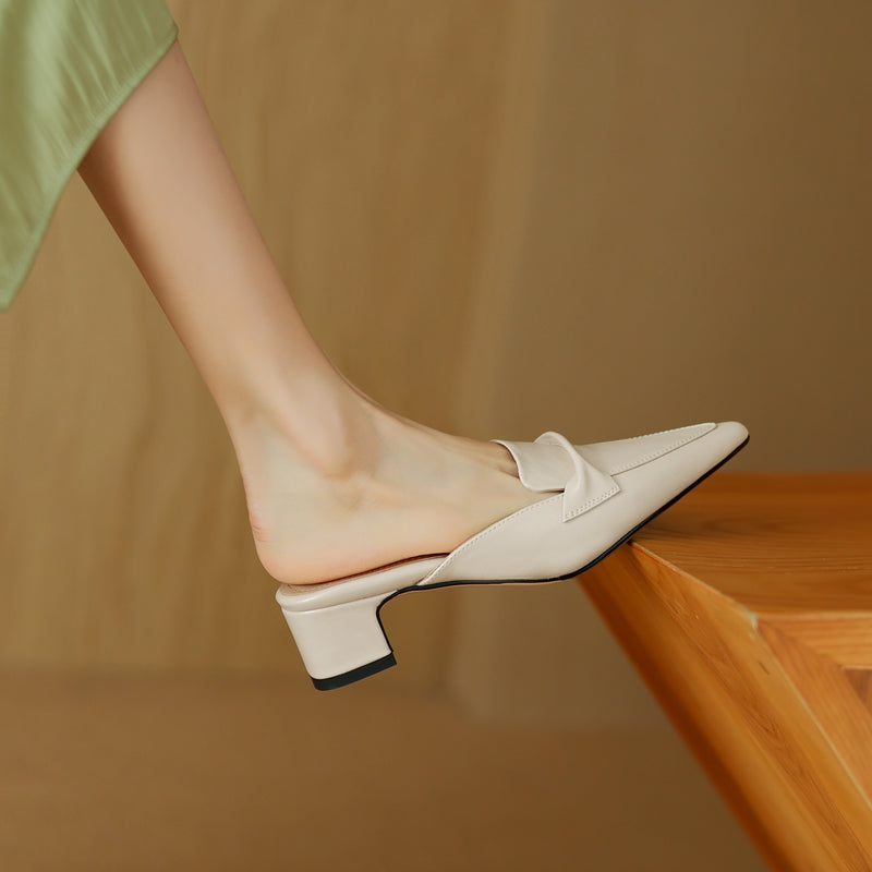 Leather Mules for Women - Stylish Slip-On Footwear for Everyday Wear