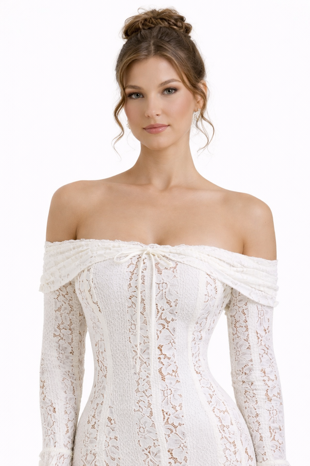Floral Lace Stretch Dress with Sculpting Mesh Lining for Special Occasions