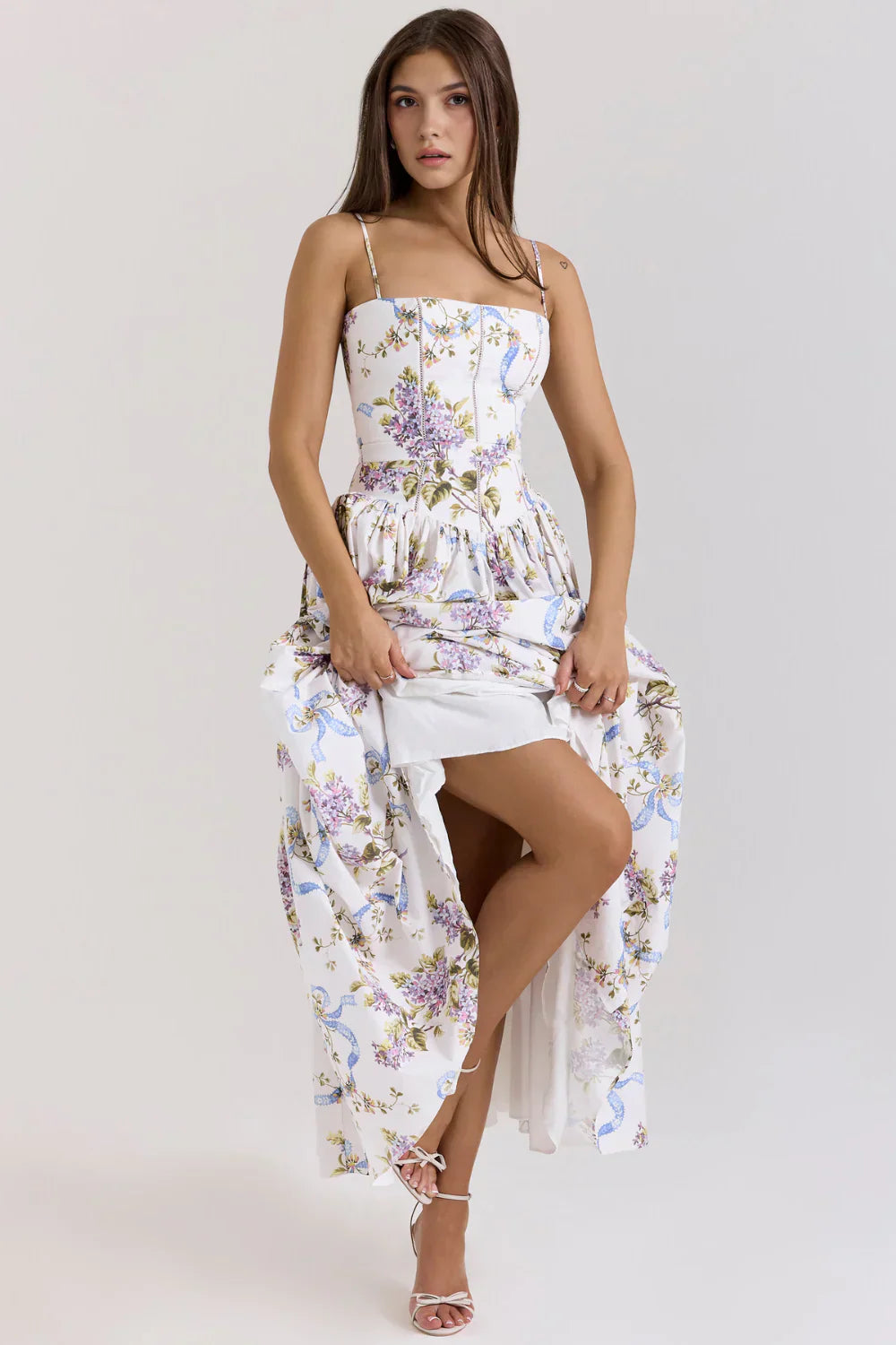 Floral Cut-Out Maxi Dress | Lightweight Fabric | Summer Casual Wear