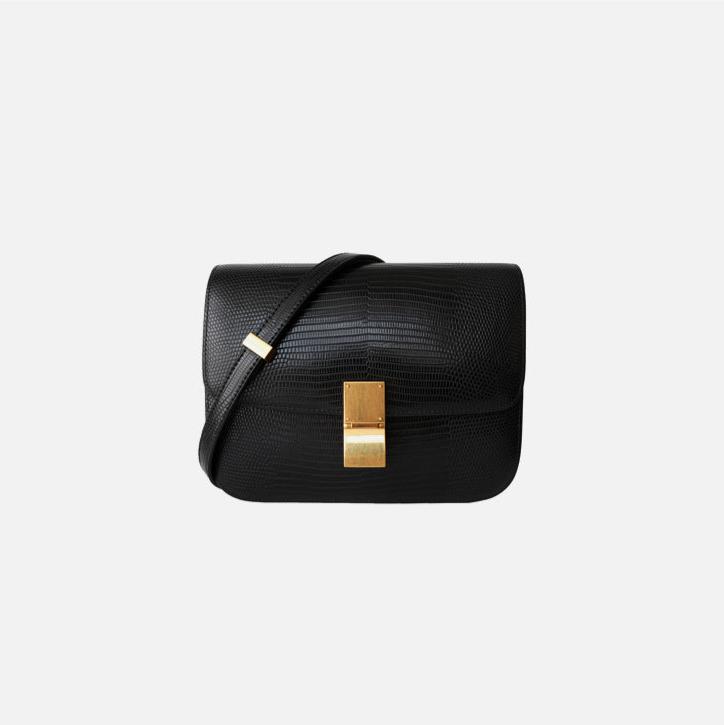 Lizard-Textured Leather Crossbody Bag for Everyday Use - Stylish and Versatile