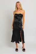 Midi Dress in Soft Fabric with Elegant Design for Casual or Formal Wear