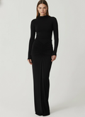 Ruched Long Sleeve Maxi Dress in Elegant Fabric for Formal Events