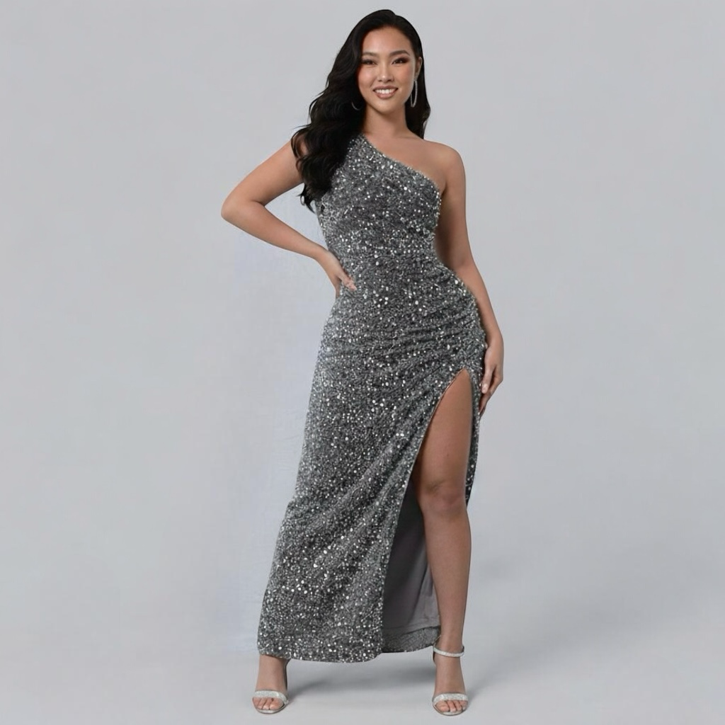 One-Shoulder Sequin Dress | Glamorous Evening Wear for Parties and Events