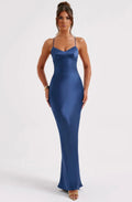 Fluid Body-Skimming Sweetheart Maxi Gown for Formal Events