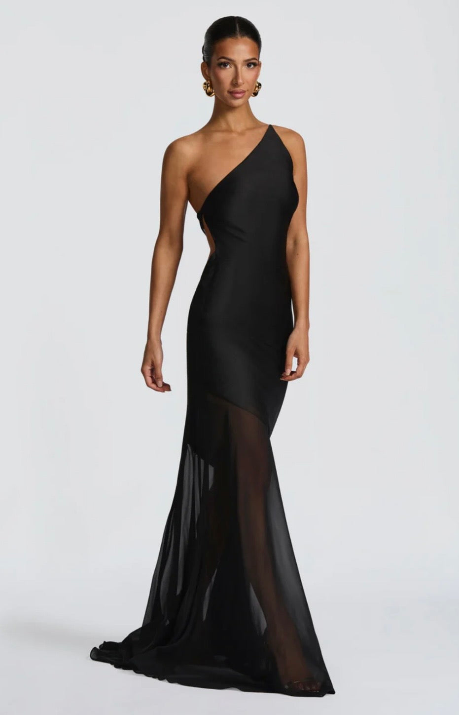 Bias-Cut Fluid Layered Maxi Dress - Sculpted Skirt for Elegant Occasions