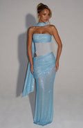 Strapless Ruched Maxi Dress with Draped Panels for Evening Events