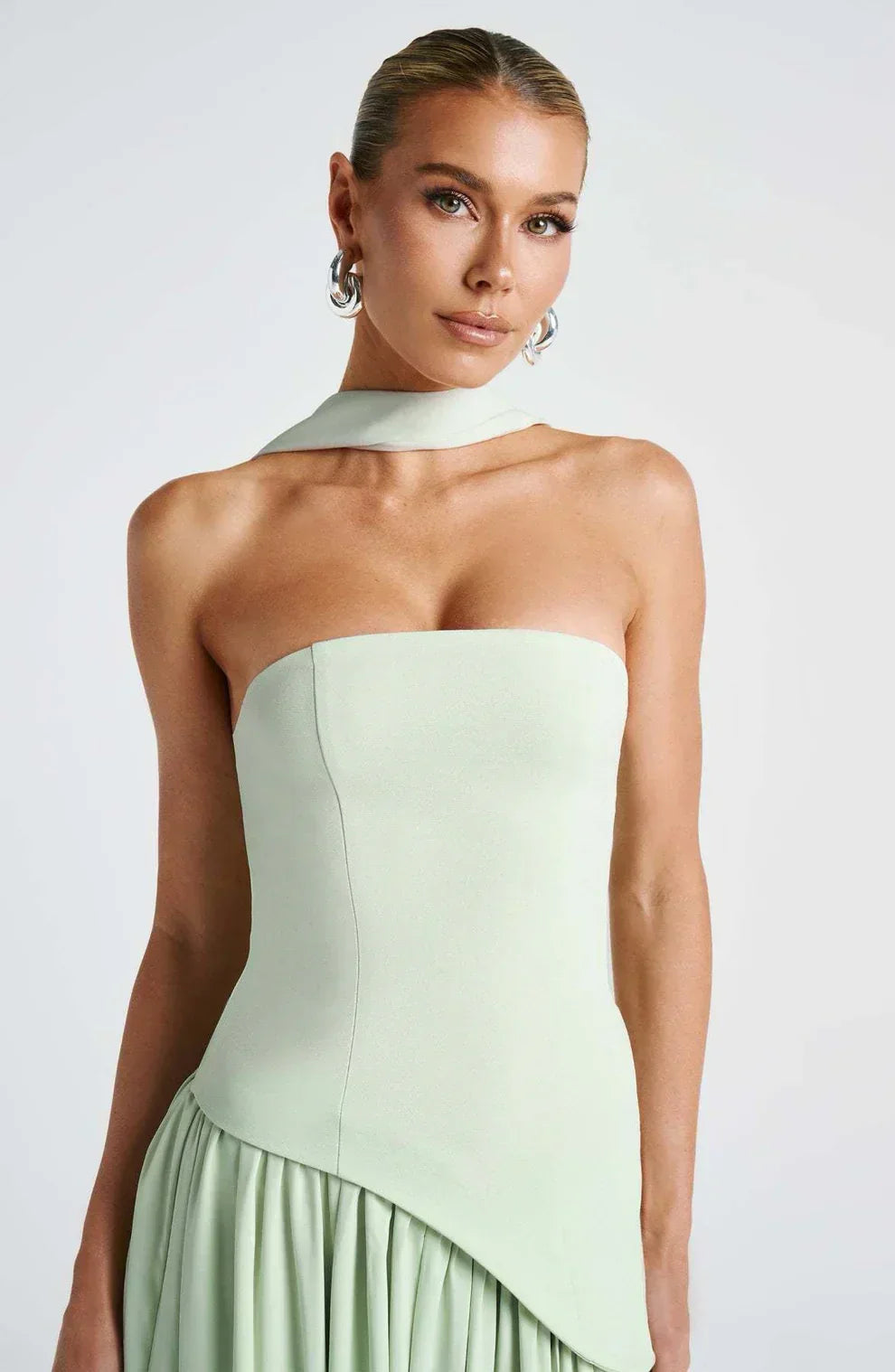Asymmetrical Strapless Maxi Dress | Sculpted Design for Formal Events