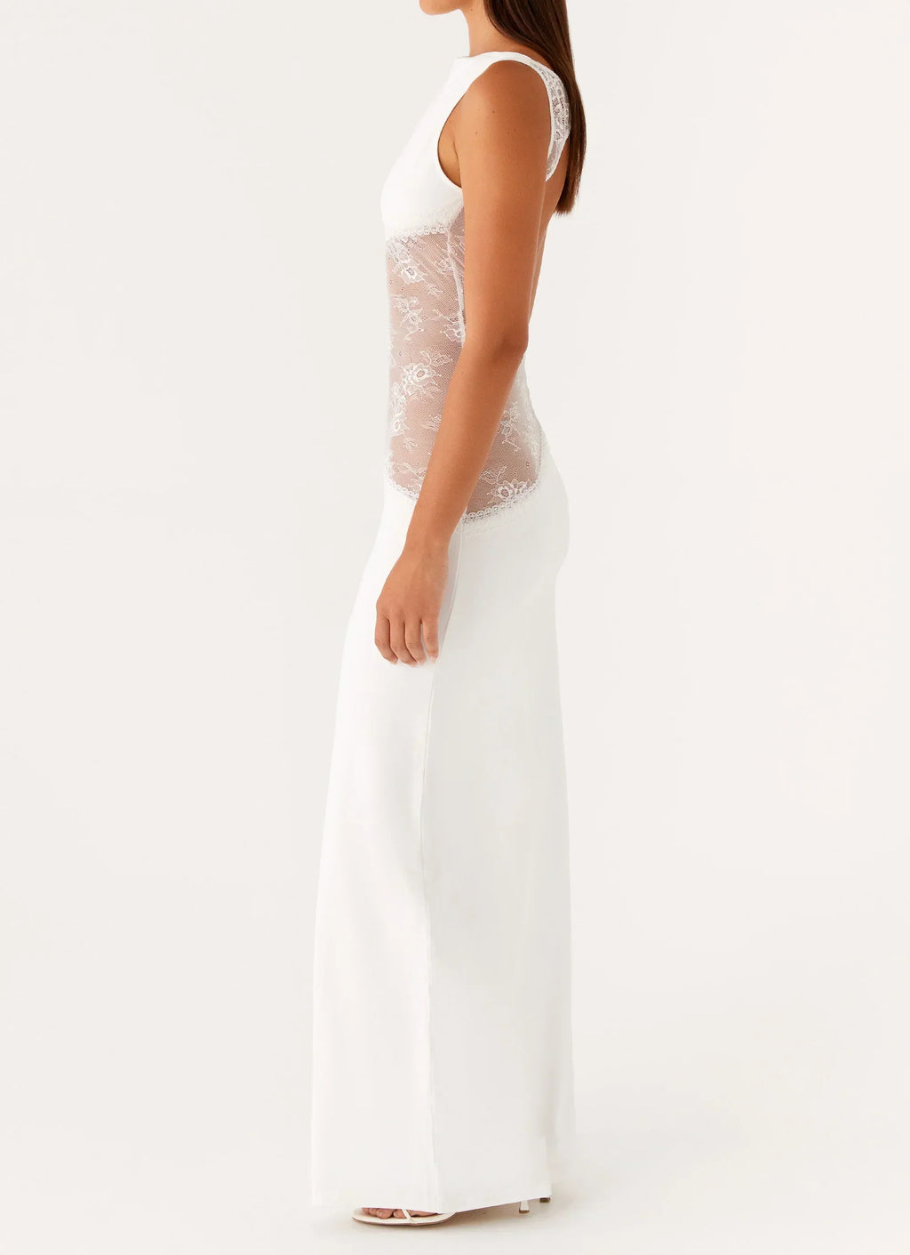 Lace Panel Open Back Maxi Dress | Elegant Evening Wear for Special Occasions