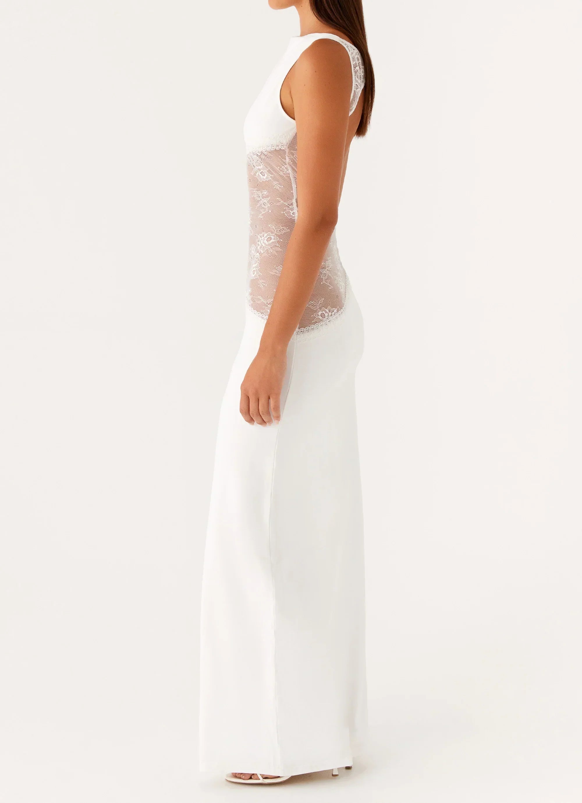 Lace Panel Open Back Maxi Dress | Elegant Evening Wear for Special Occasions