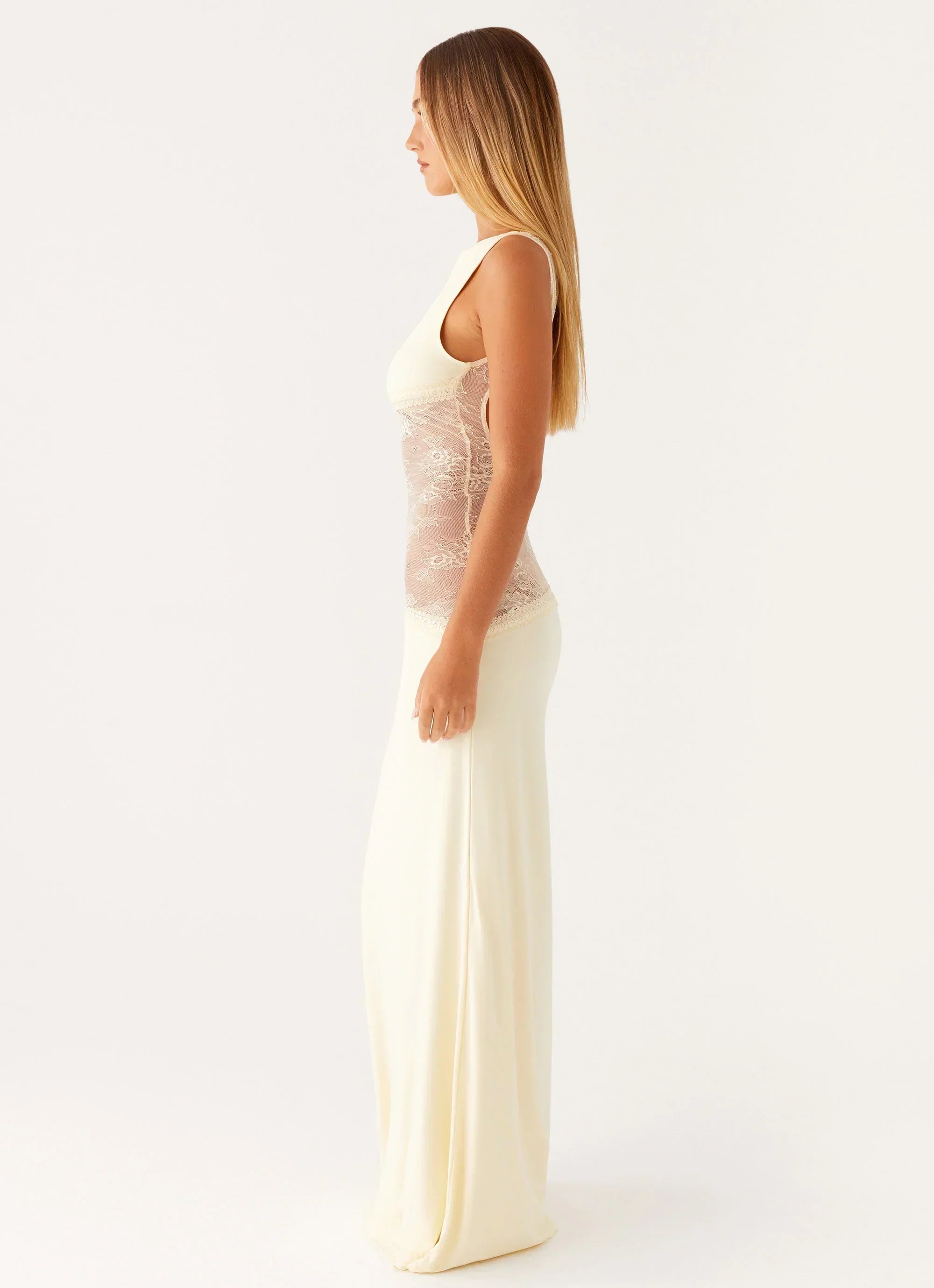 Open Back Lace Panel Maxi Dress | Elegant Evening Wear for Special Occasions