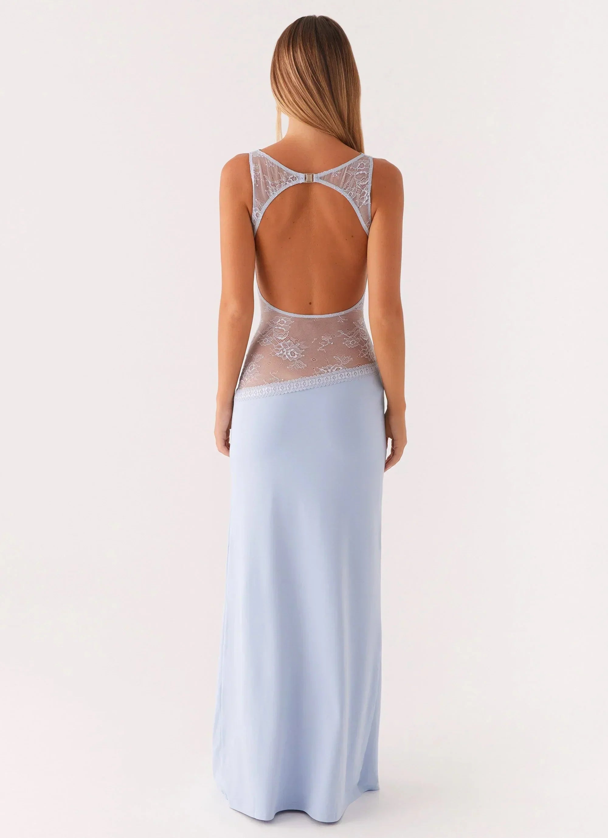 Open Back Lace Panel Maxi Dress | Elegant Evening Wear for Special Occasions