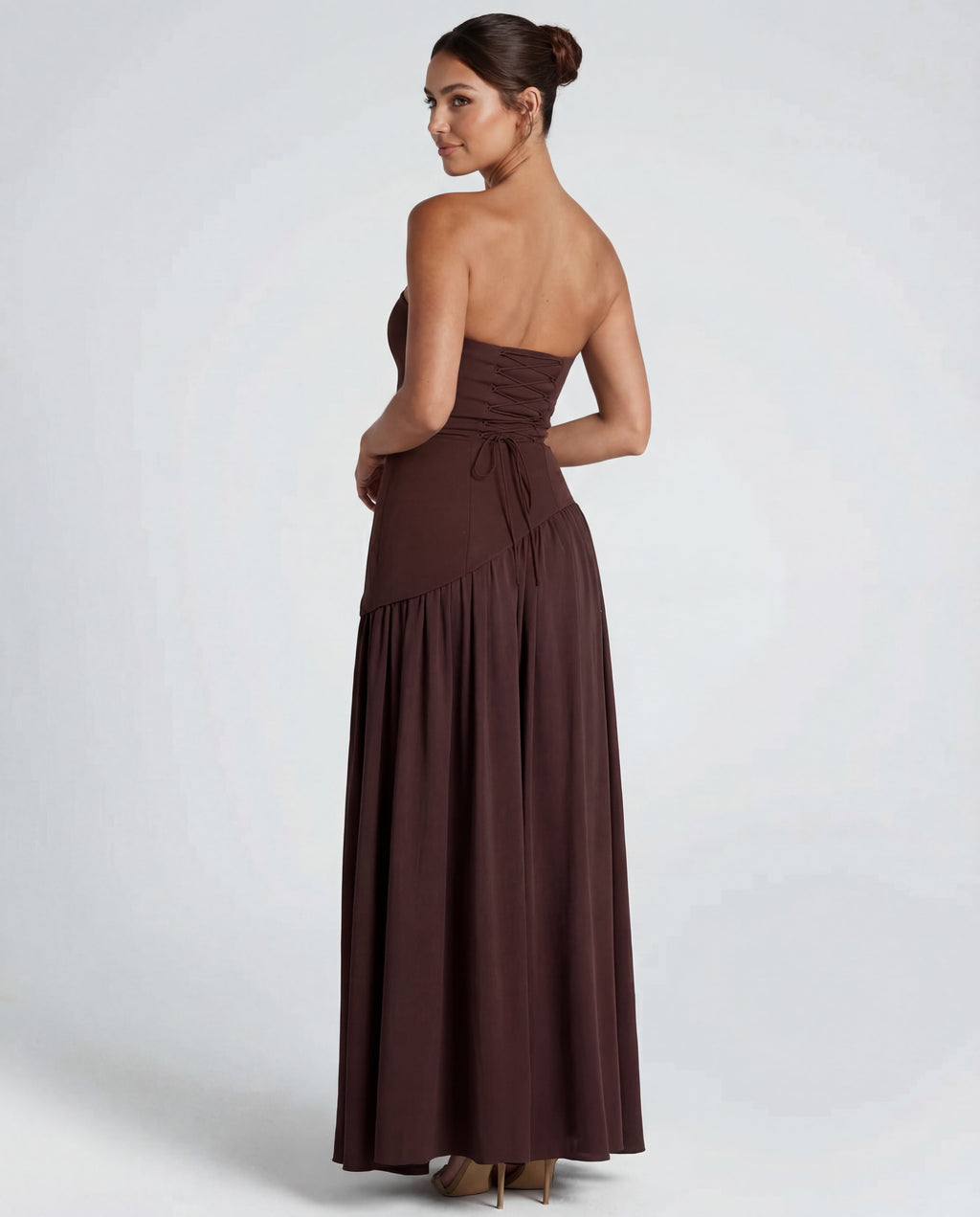 Strapless Maxi Dress with Thigh-High Split for Evening Events and Parties