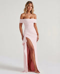Off-Shoulder Ruched Maxi Dress | Bodycon Style for Evening Events