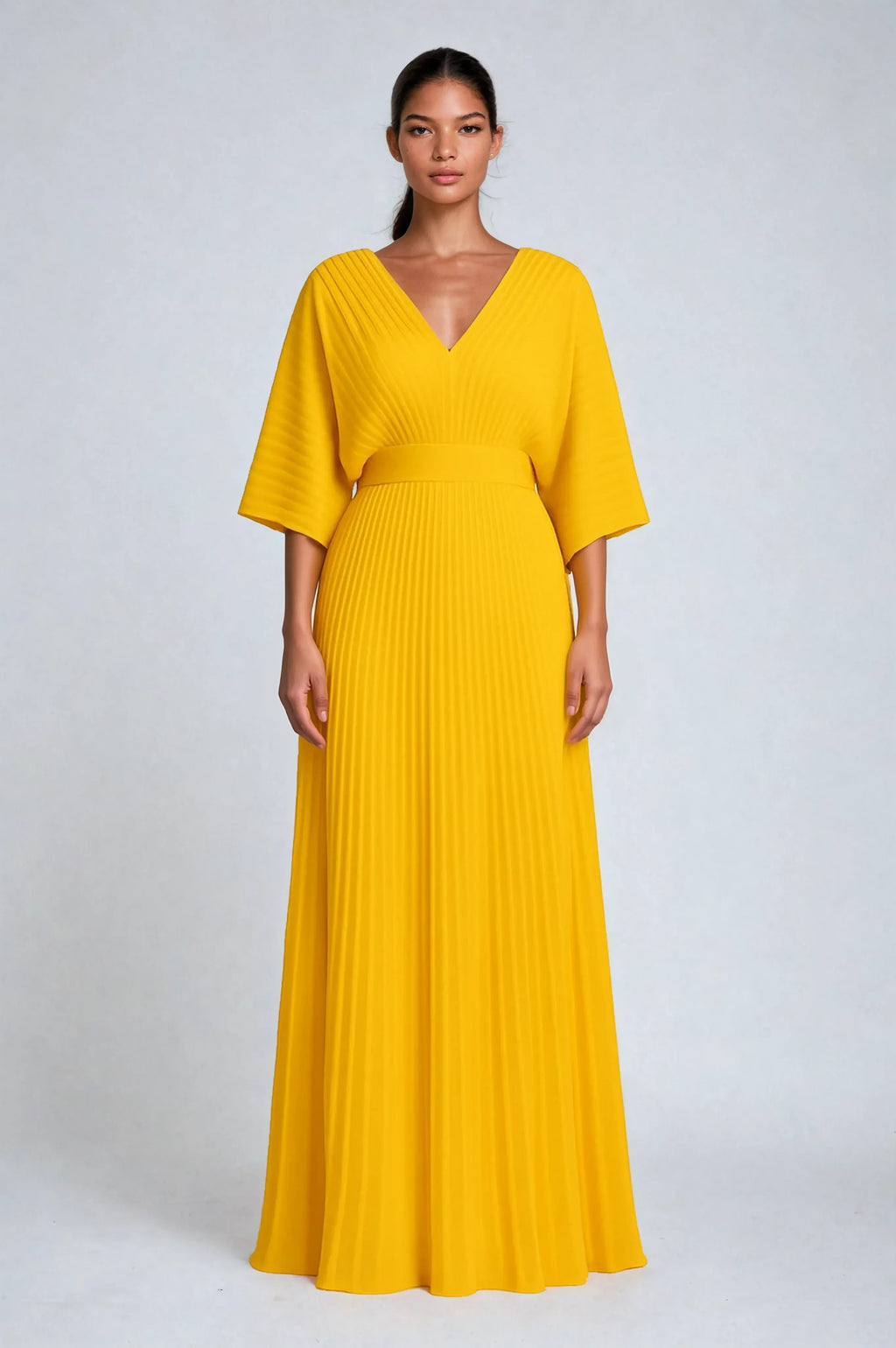 Vibrant Pleated Maxi Dress | Sophisticated Summer Style | Women's Fashion Dress