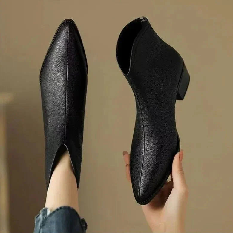 Leather Ankle Boots for Women - Classic Design for Everyday Wear