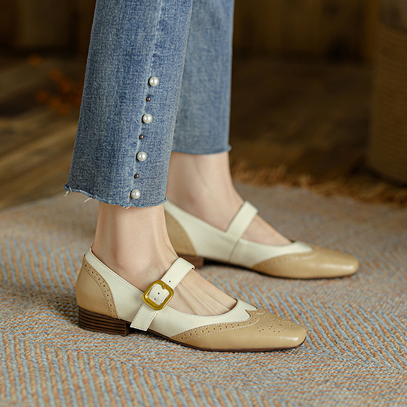 Genuine Leather Flat Shoes for Women - Comfortable Everyday Footwear