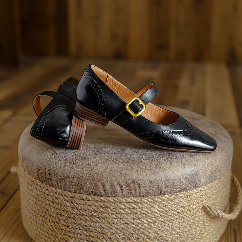 Genuine Leather Flat Shoes for Women - Comfortable Everyday Footwear