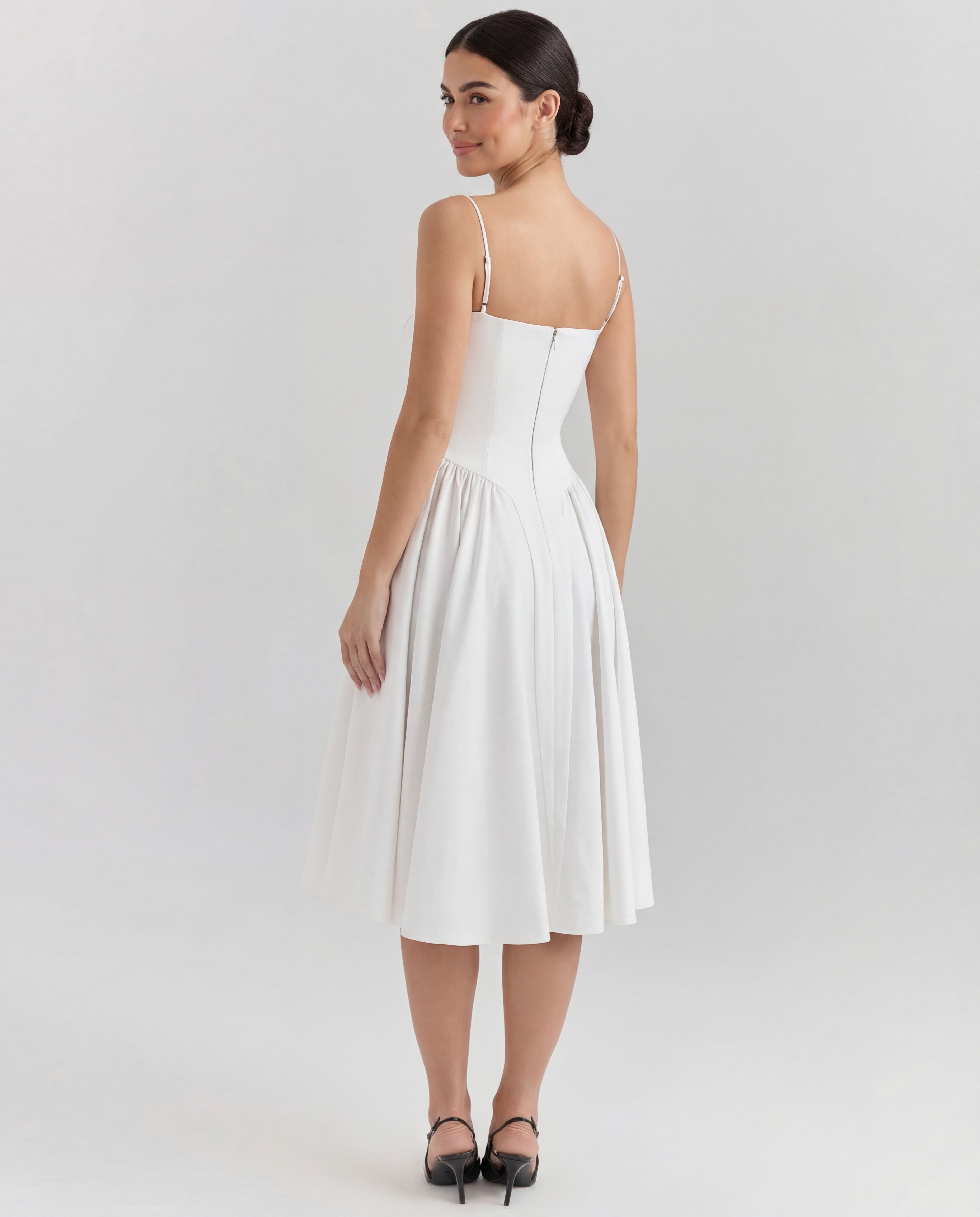 Underwired Sweetheart Neckline Corset Midi Dress for Special Occasions