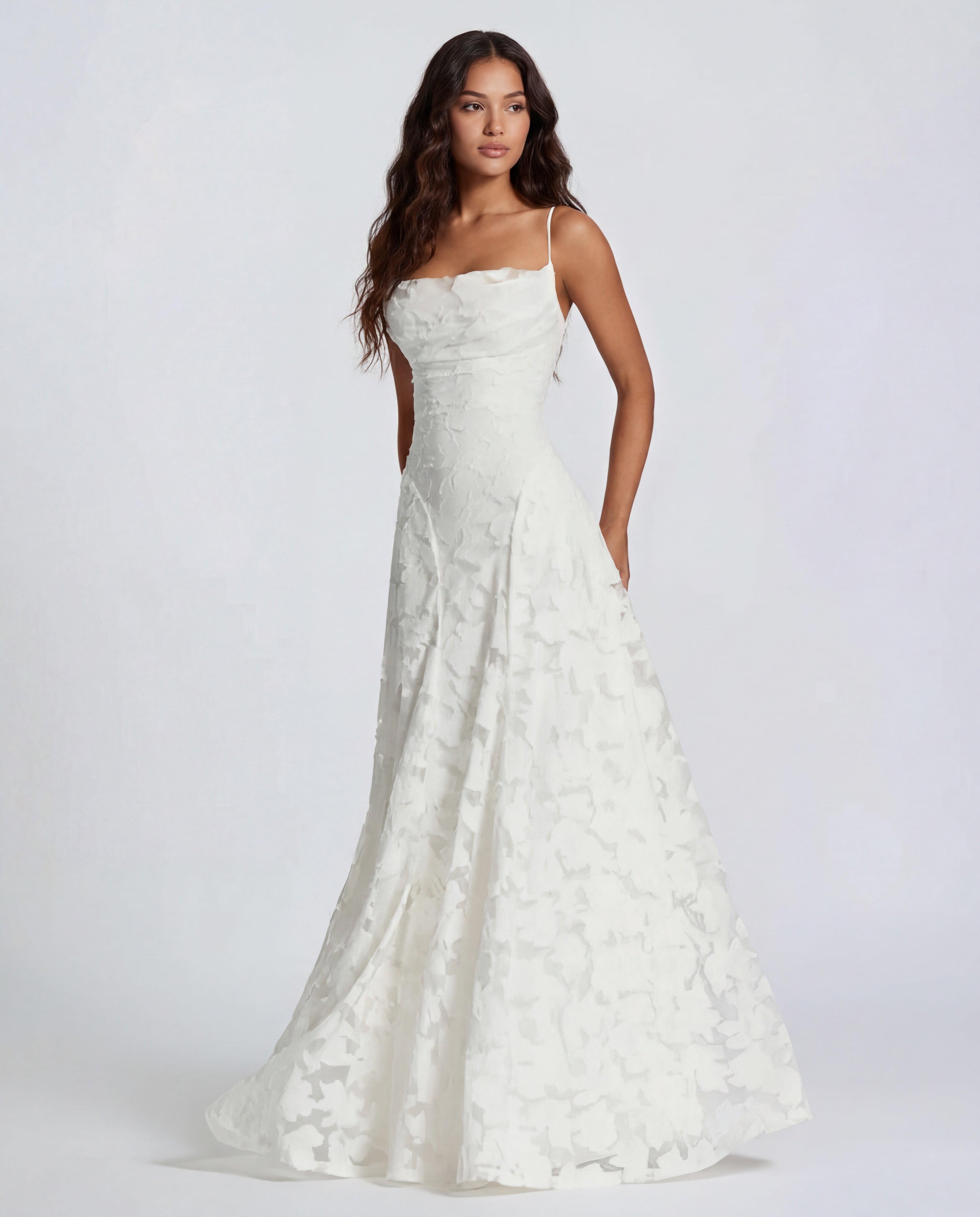 Floral Lace Maxi Dress with Spaghetti Straps and Straight Neckline for Women