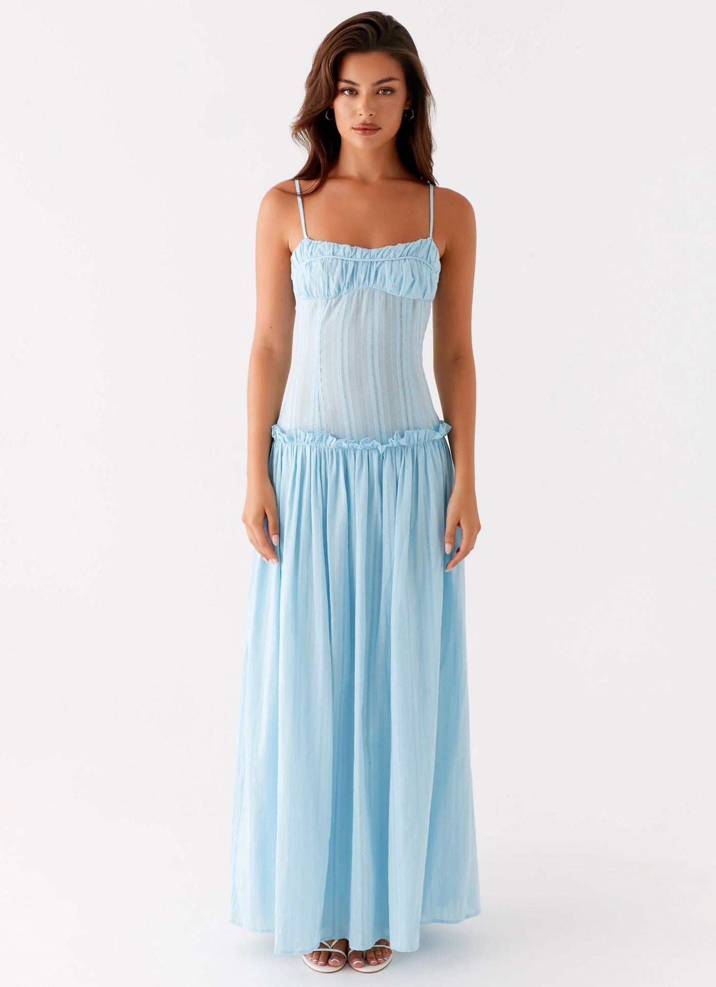 Color-Block Maxi Dress with Back Slip | Elegant Evening Wear for Women